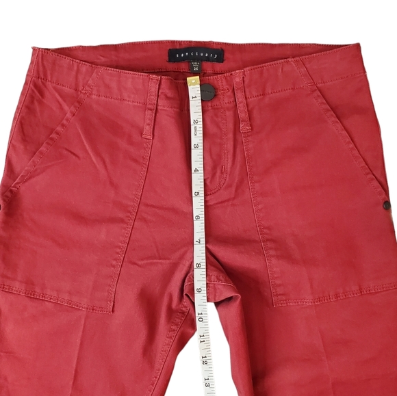 Sanctuary Womens Burgundy Mid Rise Bootcut Pants Size 26 - Picture 13 of 16